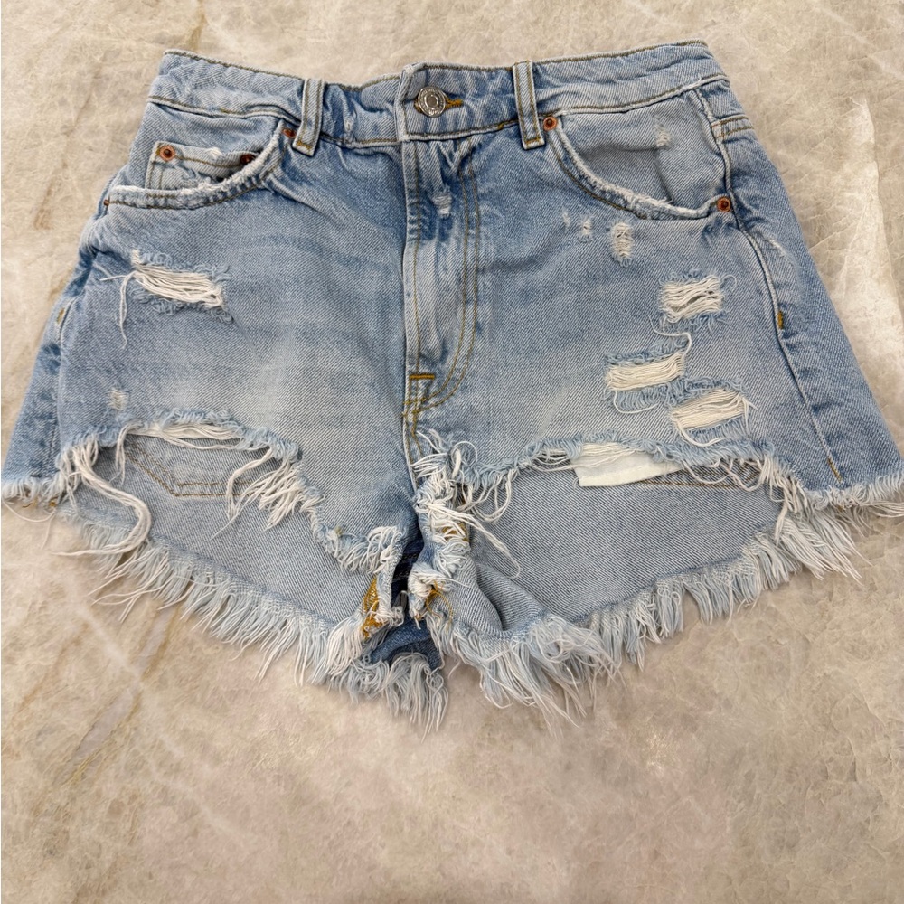 Zara high waist jean shorts